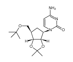 (1R,2S,3R,4R)-1-[4-(tert-butoxymethyl)-2,3-(isopropylidenedioxy)-cyclopentan-1-yl]-cytosine结构式