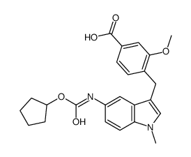 4-(5-环戊酰基氨基-1-甲基吲哚-3-基甲基)-3-甲氧基苯甲酸结构式