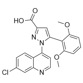 1-(7-氯喹啉-4-基)-5-(2,6-二甲氧基苯基)-1H-吡唑-3-羧酸结构式