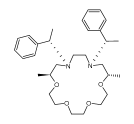 (6S,17S)-1,4-di[N-(S)-α-phenylethyl]-1,4-diaza-6,17-dimethyl-7,10,13,19-tetraoxacyclooctadecane结构式