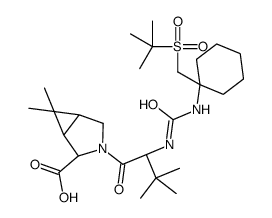 (1R,2S,5S)-3-((S)-2-(3-(1-(tert-butylsulfonylmethyl)cyclohexyl)ureido)-3,3-dimethylbutanoyl)-6,6-dimethyl-3-azabicyclo[3.1.0]hexane-2-carboxylic acid picture