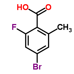 4-溴-2-氟-6-甲基苯甲酸结构式