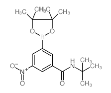 3-硝基-n-叔丁基-5-(4,4,5,5-四甲基-1,3,2-二噁硼烷-2-基)苯甲酰胺结构式