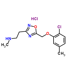 2-{5-[(2-Chloro-5-methylphenoxy)methyl]-1,2,4-oxadiazol-3-yl}-N-methylethanamine hydrochloride (1:1) Structure