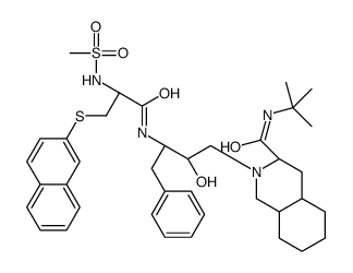 (3S,4aS,8aS)-N-tert-butyl-2-[(2R,3S)-2-hydroxy-3-[[(2S)-2-(methanesulfonamido)-3-naphthalen-2-ylsulfanylpropanoyl]amino]-4-phenylbutyl]-3,4,4a,5,6,7,8,8a-octahydro-1H-isoquinoline-3-carboxamide Structure