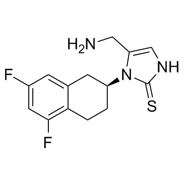 5-(氨甲基)-1-((S)-5,7-二氟-1,2,3,4-四氢-2-萘)-4-咪唑啉-2-硫酮结构式