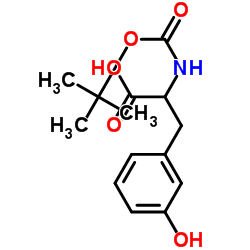 2-((叔丁氧基羰基)氨基)-3-(3-羟基苯基)丙酸结构式