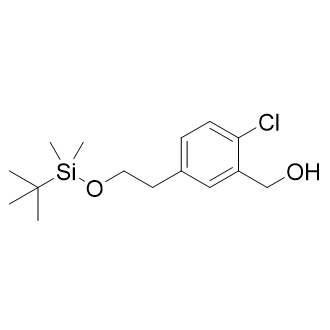(5-(2-((叔丁基二甲基甲硅烷基)氧基)乙基)-2-氯苯基)甲醇结构式