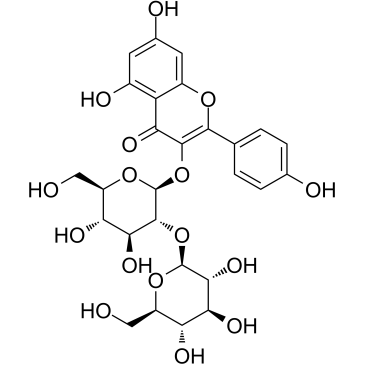 山奈酚3-O-beta-D-槐糖苷结构式