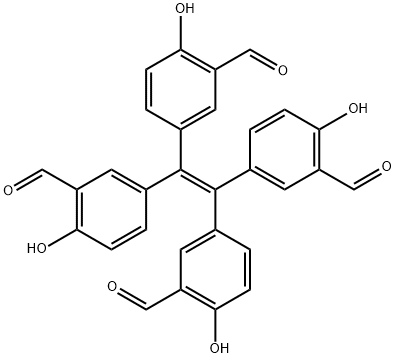 Benzaldehyde, 3,3',3'',3'''-(1,2-ethenediylidene)tetrakis[6-hydroxy- Structure