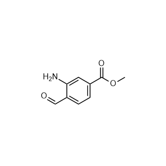 3-氨基-4-甲酰基苯甲酸甲酯结构式