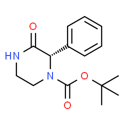 (S)-3-氧代-2-苯基哌嗪-1-甲酸叔丁酯结构式