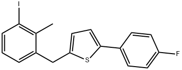 Thiophene, 2-(4-fluorophenyl)-5-[(3-iodo-2-methylphenyl)methyl]- picture