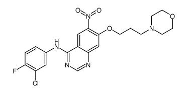 N-(3-CHLORO-4-FLUOROPHENYL)-7-(3-MORPHOLINOPROPOXY)-6-NITROQUINAZOLIN-4-AMINE structure