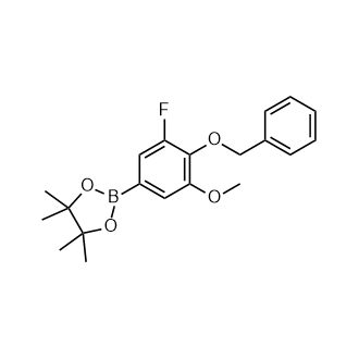 2-(4-(Benzyloxy)-3-fluoro-5-methoxyphenyl)-4,4,5,5-tetramethyl-1,3,2-dioxaborolane Structure