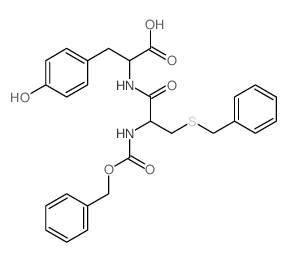 2-[(3-benzylsulfanyl-2-phenylmethoxycarbonylamino-propanoyl)amino]-3-(4-hydroxyphenyl)propanoic acid Structure
