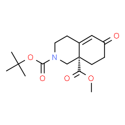 2-叔丁基8a-甲基(8aS)-6-氧-1,2,3,4,6,7,8,8a-八氢异喹啉-2,8a-二羧酸酯结构式