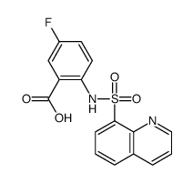5-fluoro-2-(quinolin-8-ylsulfonylamino)benzoic acid结构式