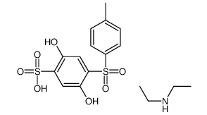 2,5-dihydroxy-4-(4-methylphenyl)sulfonylbenzenesulfonic acid,N-ethylethanamine Structure