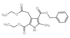 2-乙基-3-(2-乙氧基-2-氧代乙基)-5-甲基-1H-吡咯-2,4-二羧酸-4-苄酯结构式