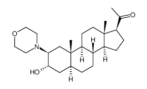 (2β,3α,5α)-3-hydroxy-2-(4-morpholinyl)pregnan-20-one结构式