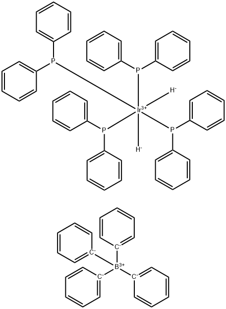 Iridium(1+), tetrakis(diphenylphosphine)dihydro-, (OC-6-22)-, tetraphenylborate(1-) (9CI)结构式