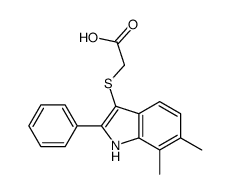 2-[(6,7-dimethyl-2-phenyl-1H-indol-3-yl)sulfanyl]acetic acid结构式