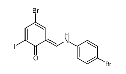 4-bromo-6-[(4-bromoanilino)methylidene]-2-iodocyclohexa-2,4-dien-1-one结构式