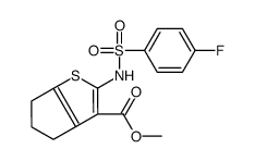 methyl 2-[(4-fluorophenyl)sulfonylamino]-5,6-dihydro-4H-cyclopenta[b]thiophene-3-carboxylate结构式