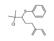 (2-chloro-2-methyl-6-methyleneoct-7-en-3-yl)(phenyl)sulfane structure