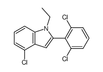 4-Chlor-2-(2,6-dichlorphenyl)-1-ethylindol结构式
