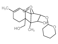 12-epi-3α-<(tetrahydropyranyl)oxy>-12,13-epoxytrichothec-9-ene-4β,15-diol结构式