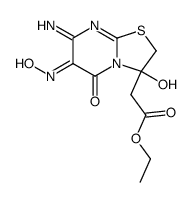 ethyl 3-hydroxy-7-imino-5-oxothiazolino[3,2-a]pyrimidin-3-acetate-6-oxime Structure