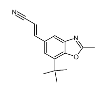 3-(7-tert-Butyl-2-methyl-5-benzoxazolyl)propenitril结构式