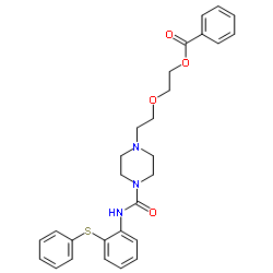 2-[2-(4-{[2-(Phenylsulfanyl)phenyl]carbamoyl}-1-piperazinyl)ethoxy]ethyl benzoate结构式