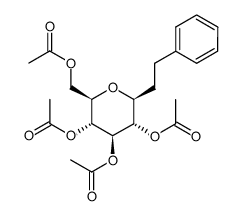 3,5-diacetoxy-2-acetoxymethyl-6-phenethyl-tetrahydro-pyran-4-yl ester结构式