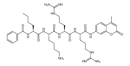 Bz-Nle-Lys-Arg-Arg-AMC trifluoroacetate salt Structure