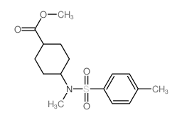 Cyclohexanecarboxylicacid, 4-[methyl[(4-methylphenyl)sulfonyl]amino]-, methyl ester, cis-结构式