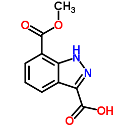 7-(甲氧基羰基)-1H-吲唑-3-羧酸结构式