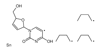 1-[(2R,5S)-5-(hydroxymethyl)-2,5-dihydrofuran-2-yl]-5-tributylstannylpyrimidine-2,4-dione Structure