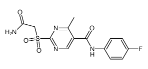 2-Carbamoylmethanesulfonyl-4-methylpyrimidine-5-carboxylic acid (4-fluorophenyl)amide Structure
