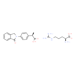 L-arginine mono[(R)-4-(1,3-dihydro-1-oxo-2H-isoindol-2-yl)-alpha-methylbenzeneacetate] structure
