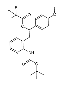 3-[2-trifluoroacetoxy-2-(4-methoxyphenyl)ethyl]-2-[(tert-butoxycarbonyl)amino]pyridine结构式