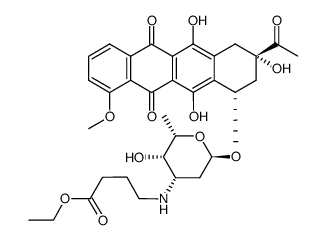 N-<3-(ethoxycarbonyl)propyl>daunorubicin结构式
