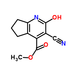 甲基3-氰基-2-羟基-6,7-二氢-5H-环戊二烯并[b]吡啶-4-羧酸酯结构式