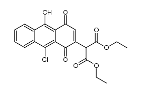 9-hydroxy-10-chloro-3-di(ethoxycarbonyl)methyl-1,4-anthraquinone结构式