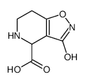 3-hydroxy-4,5,6,7-tetrahydro-isoxazolo(4,5-c)pyridine-4-carboxylic acid Structure
