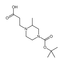 3-[2-methyl-4-[(2-methylpropan-2-yl)oxycarbonyl]piperazin-1-yl]propanoic acid结构式