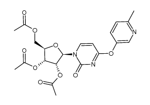 (2R,3R,4R,5R)-2-(acetoxymethyl)-5-(4-((6-methylpyridin-3-yl)oxy)-2-oxopyrimidin-1(2H)-yl)tetrahydrofuran-3,4-diyl diacetate结构式