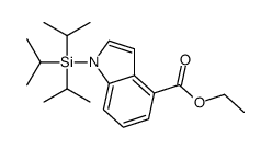 ethyl 1-tri(propan-2-yl)silylindole-4-carboxylate结构式